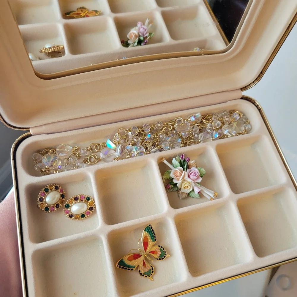 Jewelry Storage Organizer Case ~ Floral ~ Multi-Use ~ GUC ~ Travel ~ 90s - Y2K